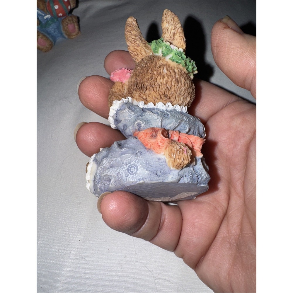 RARE Cottontail Collection Happy Easter Set Of‎ 4 / 3" 2 Boys/2 Girls - Picture 10 of 13